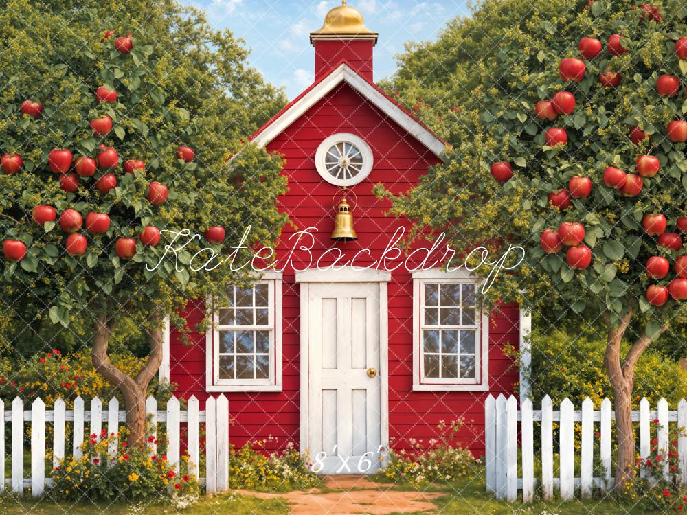 Kate Scolaire École Rouge Pommes Jardin Toile de fond conçue par Emetselch - Kate Backdrop FR
