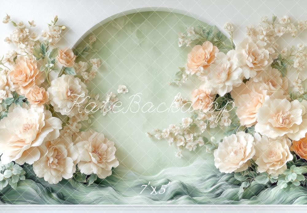 Kate Printemps Arche Fleurs Mur Rétro Toile de fond conçue par Mini MakeBelieve - Kate Backdrop FR