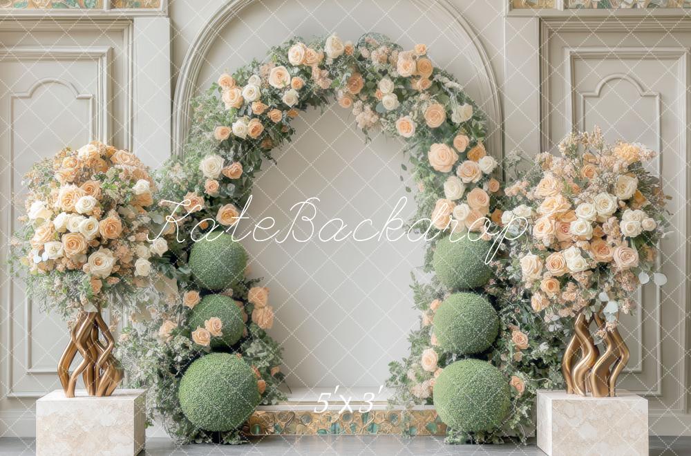 Kate Printemps Fleurs Rétro Mariage Arche Toile de fond conçue par Mini MakeBelieve - Kate Backdrop FR