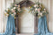 Kate Rétro Fleurs Arche Rideaux Bleu Toile de fond conçue par Mini MakeBelieve - Kate Backdrop FR
