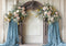 Kate Rétro Fleurs Arche Rideaux Bleu Toile de fond conçue par Mini MakeBelieve - Kate Backdrop FR