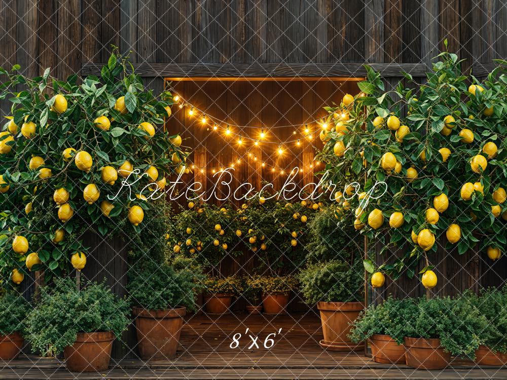 Kate Été Grange Citron Lumières Toile de fond conçue par Emetselch - Kate Backdrop FR