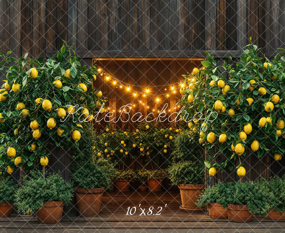 Kate Été Grange Citron Lumières Toile de fond conçue par Emetselch - Kate Backdrop FR