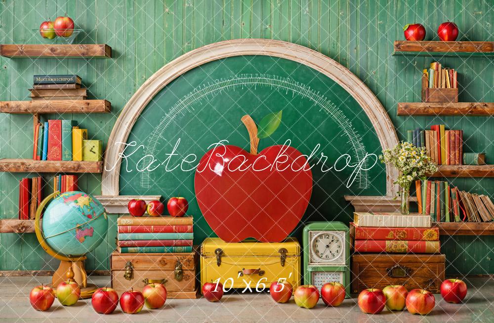 Kate Scolaire Pomme Livre Tableau noir Toile de fond conçue par Emetselch - Kate Backdrop FR