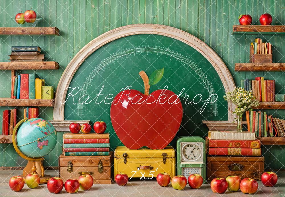 Kate Scolaire Pomme Livre Tableau noir Toile de fond conçue par Emetselch - Kate Backdrop FR