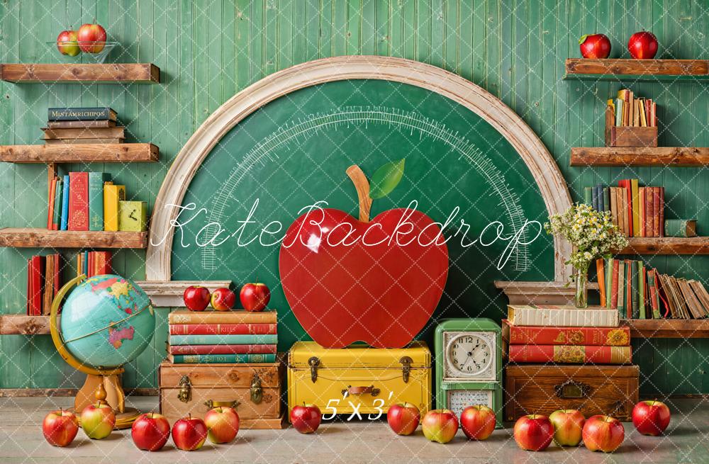 Kate Scolaire Pomme Livre Tableau noir Toile de fond conçue par Emetselch - Kate Backdrop FR