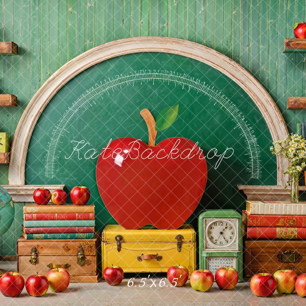 Kate Scolaire Pomme Livre Tableau noir Toile de fond conçue par Emetselch - Kate Backdrop FR