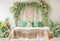 Kate Bohème Été Fleurs Chambre Lit Toile de fond conçue par Emetselch - Kate Backdrop FR