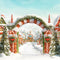 Kate Noël Bonbon Village Neige Toile de fond conçue par Chain Photographie - Kate Backdrop FR