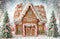 Kate Noël Maison en Pain d'épices Neige Toile de fond conçue par Chain Photographie - Kate Backdrop FR