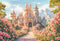 Kate Château de rêve Fleurs Chemin Toile de fond conçue par Emetselch - Kate Backdrop FR