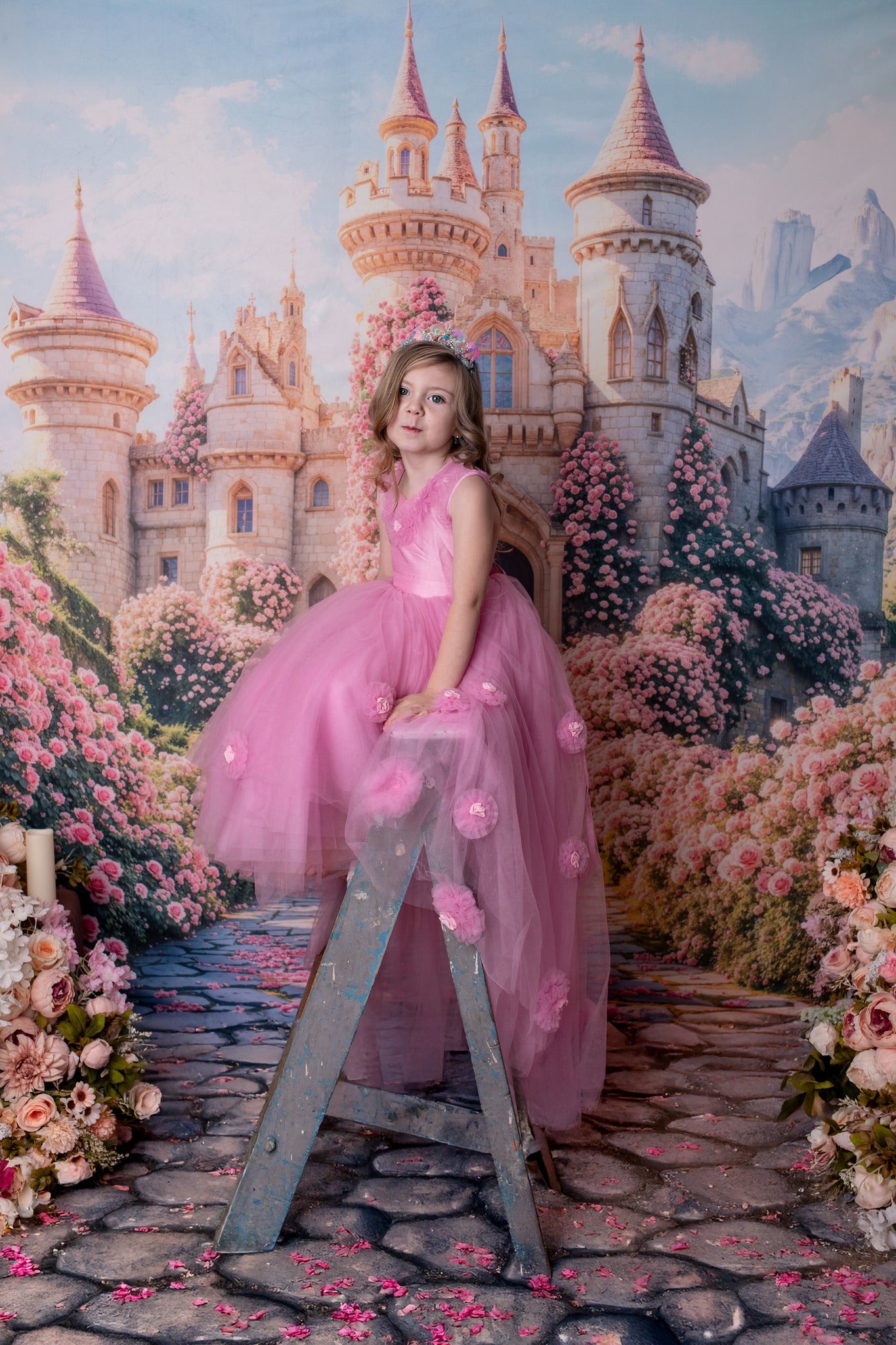 Kate Château de rêve Fleurs Chemin Toile de fond conçue par Emetselch - Kate Backdrop FR