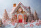 Kate Maison en Pain d'épices Noël Toile de fond conçue par Chain Photographie - Kate Backdrop FR
