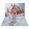 Kate Maison en Pain d'épices Noël Toile de fond+Neige Chemin de Pierre Sol Toile de fond - Kate Backdrop FR