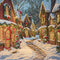 Kate Noël Village Neige Lumières Toile de fond conçue par Chain Photographie - Kate Backdrop FR
