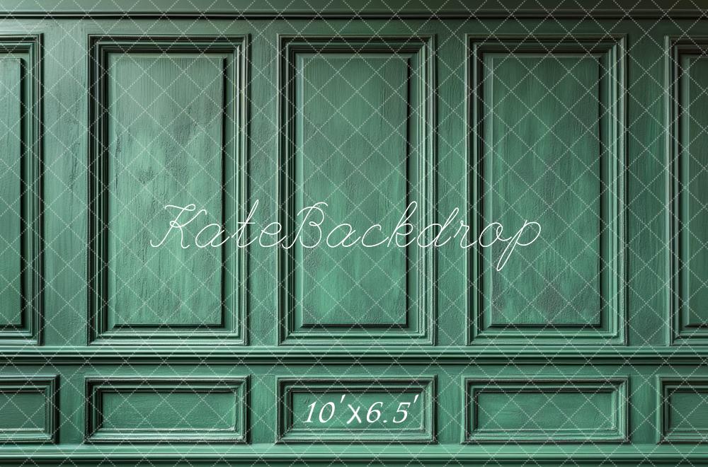 Kate Mur Rétro Vert Classique Toile de fond conçue par Mini MakeBelieve