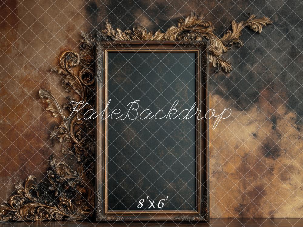 Kate Mur Abstrait Marron Cadre Vintage Toile de fond conçue par Mini MakeBelieve