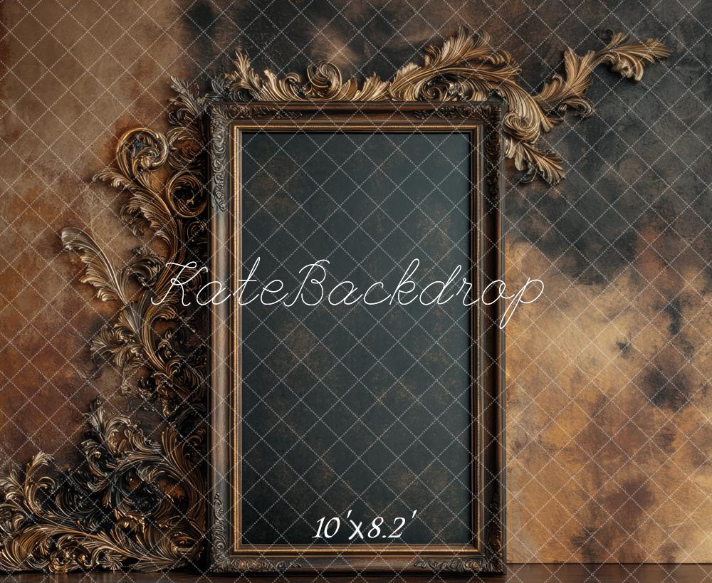 Kate Mur Abstrait Marron Cadre Vintage Toile de fond conçue par Mini MakeBelieve