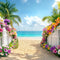 Kate Été Plage Tropical Allée Fleurs Toile de fond conçue par Mini MakeBelieve - Kate Backdrop FR
