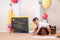 Kate Scolaire Ballon Arche Crayon Toile de fond conçue par Mini MakeBelieve