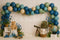 Kate Aventure Télescope Anniversaire Ballons Toile de fond conçue par Patty Roberts - Kate Backdrop FR