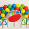 Kate Anniversaire Jeu de cartes Coloré Ballon Toile de fond conçue par Patty Roberts - Kate Backdrop FR