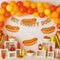 Kate Hot-dog Fête Ballons Arche Toile de fond conçue par Patty Roberts - Kate Backdrop FR