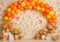 Kate Printemps Fleurs Orange Ballon Arche Toile de fond conçue par Patty Roberts - Kate Backdrop FR