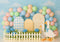 Kate Anniversaire Jardin Oies Pastel Ballons Toile de fond conçue par Patty Roberts - Kate Backdrop FR