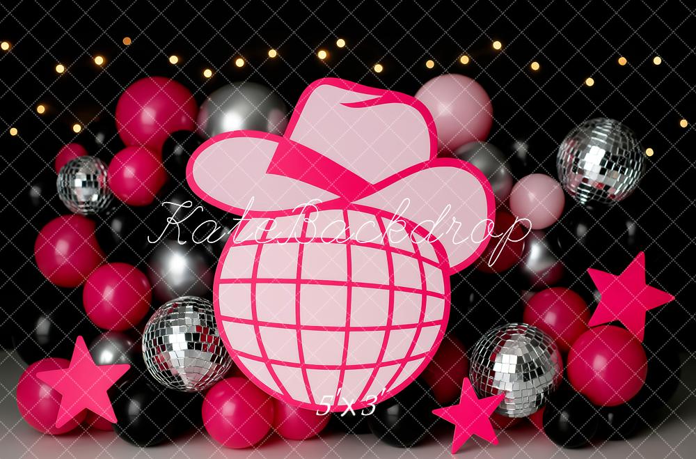 Kate Anniversaire Rose Soirée Disco Toile de fond conçue par Patty Roberts - Kate Backdrop FR