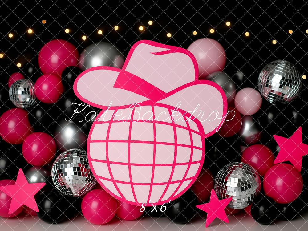 Kate Anniversaire Rose Soirée Disco Toile de fond conçue par Patty Roberts - Kate Backdrop FR