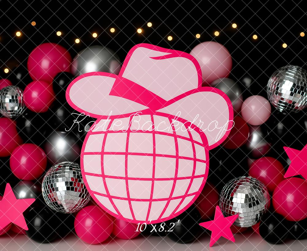 Kate Anniversaire Rose Soirée Disco Toile de fond conçue par Patty Roberts - Kate Backdrop FR