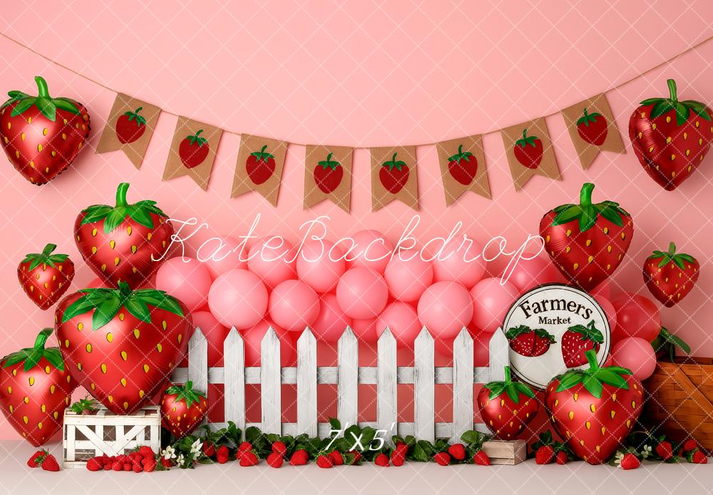 Kate Anniversaire Fraises Marché Toile de fond conçue par Patty Roberts