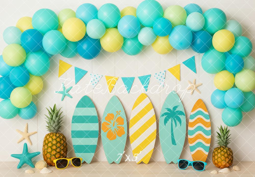Kate Anniversaire Été Planche de surf Ballon Toile de fond conçue par Patty Roberts