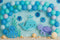 Kate Anniversaire Mer Animaux Ballons Toile de fond conçue par Patty Roberts - Kate Backdrop FR