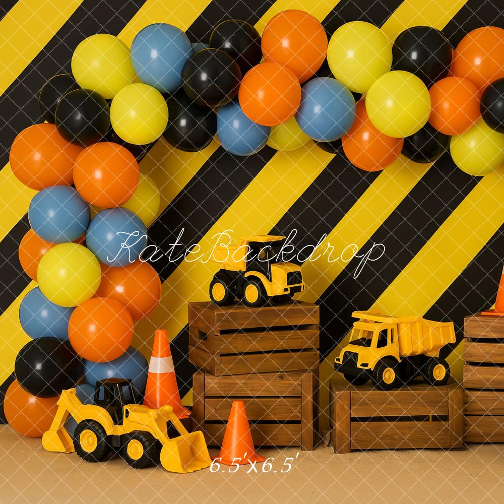 Kate Chantier de Construction Ballon Enfant Toile de fond conçue par Patty Roberts - Kate Backdrop FR