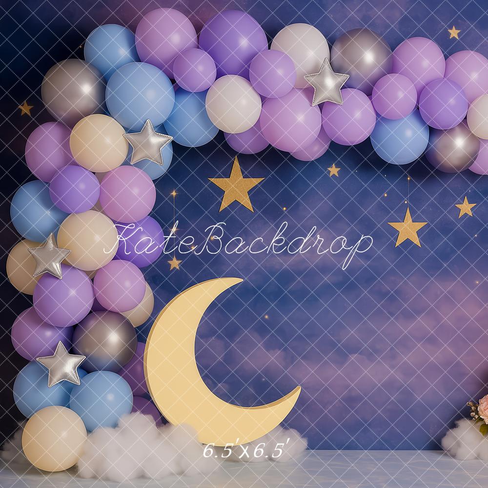 Kate Lune Étoiles Ballon Anniversaire Toile de fond conçue par Patty Roberts