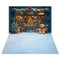 Kate Noël Ours en peluche Fenêtre Toile de fond+Hiver Neige Glace Bleu Sol Toile de fond - Kate Backdrop FR