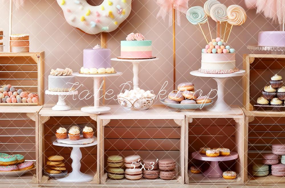 Kate Anniversaire Dessert Gâteau Ballon Toile de fond conçue par Mandy Ringe - Kate Backdrop FR