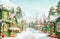 Kate Noël Village Cadeaux Neige Toile de fond conçue par Chain Photographie - Kate Backdrop FR