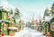 Kate Noël Village Cadeaux Neige Toile de fond conçue par Chain Photographie - Kate Backdrop FR