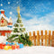 Kate Sapin de Noël Cadeaux Clôture Neige Toile de fond conçue par Chain Photographie