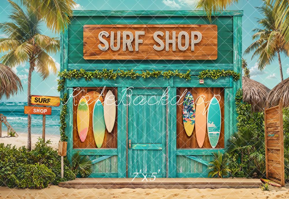 Kate Été Plage Surf Boutique Tropical Toile de fond conçue par Emetselch