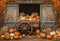 Kate Automne Citrouilles Chariot Grange Porte Toile de fond conçue par Emetselch - Kate Backdrop FR