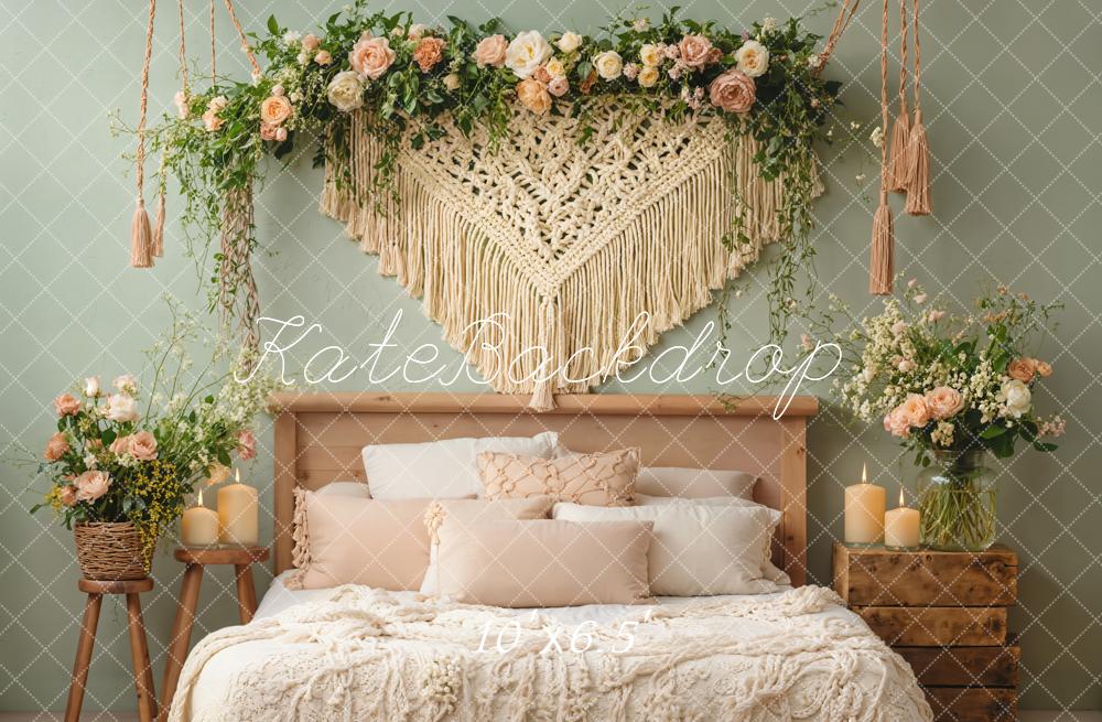 Kate Bohème Fleurs Tête de lit Chambre Toile de fond conçue par Emetselch - Kate Backdrop FR