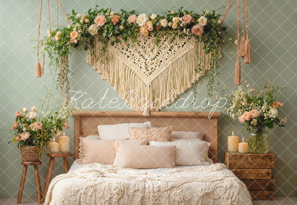 Kate Bohème Fleurs Tête de lit Chambre Toile de fond conçue par Emetselch - Kate Backdrop FR