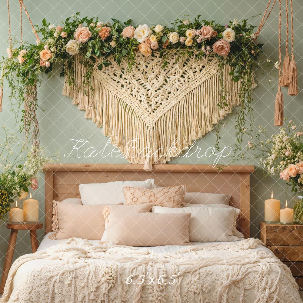 Kate Bohème Fleurs Tête de lit Chambre Toile de fond conçue par Emetselch - Kate Backdrop FR