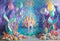 Kate Anniversaire Château Sirène Mer Ballon Toile de fond conçue par Emetselch