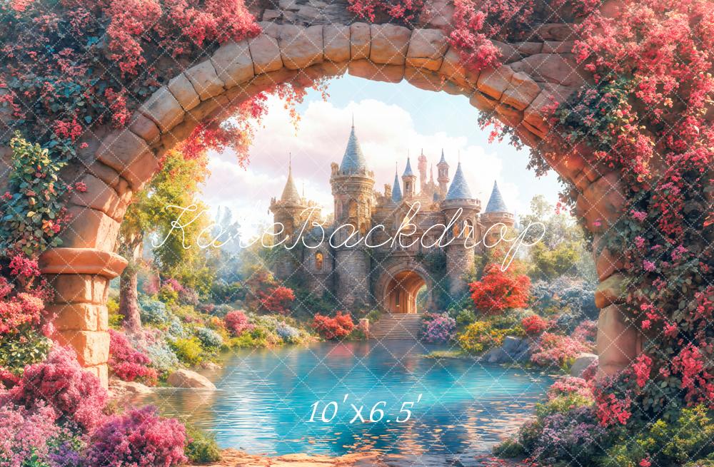 Kate Conte de fées Château Arche Jardin Toile de fond conçue par Emetselch