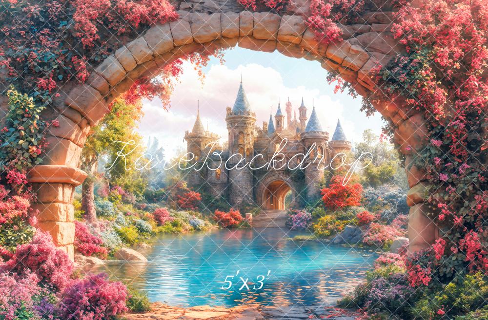 Kate Conte de fées Château Arche Jardin Toile de fond conçue par Emetselch - Kate Backdrop FR
